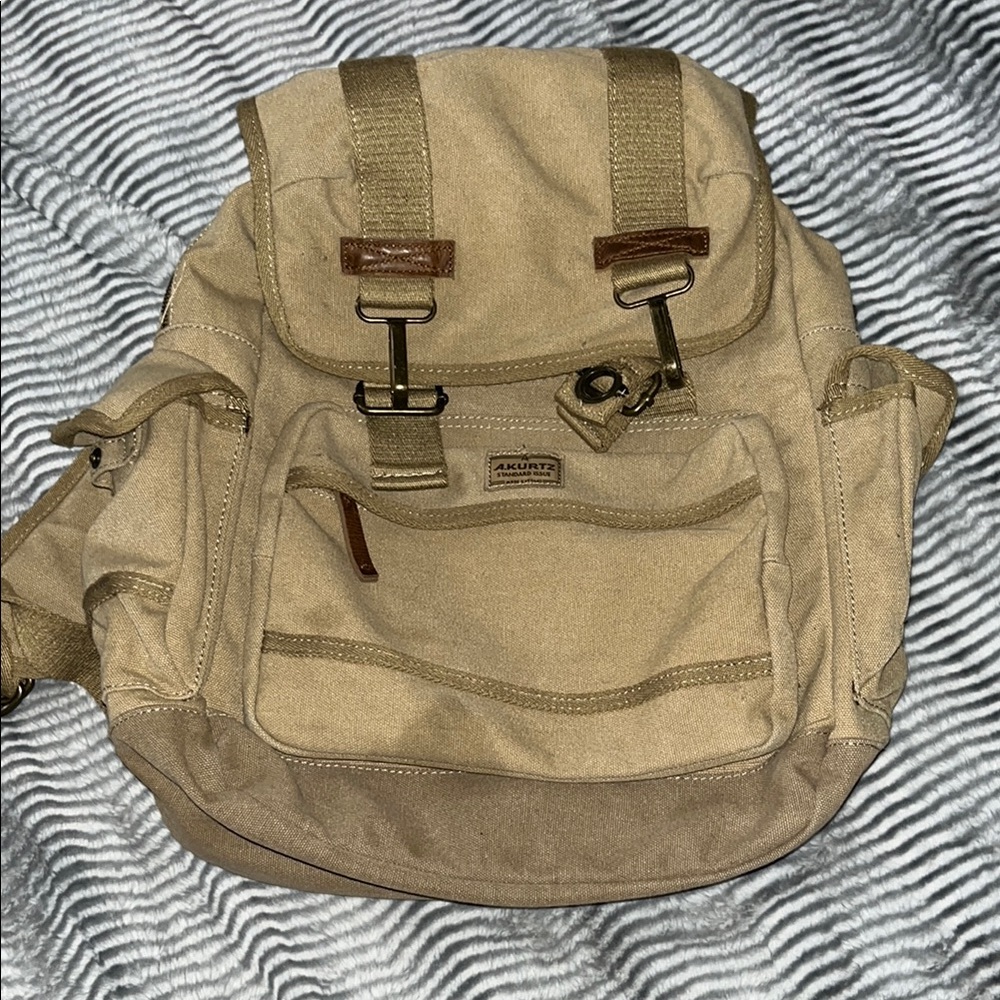 Tan Tactical Backpack with MOLLE Straps and Adjustable Shoulder Straps